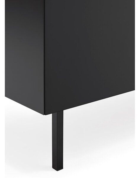 Cassettiera bassa nera effetto rovere 165x78 cm Arista - Teulat