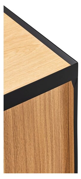 Cassettiera bassa nera effetto rovere 165x78 cm Arista - Teulat