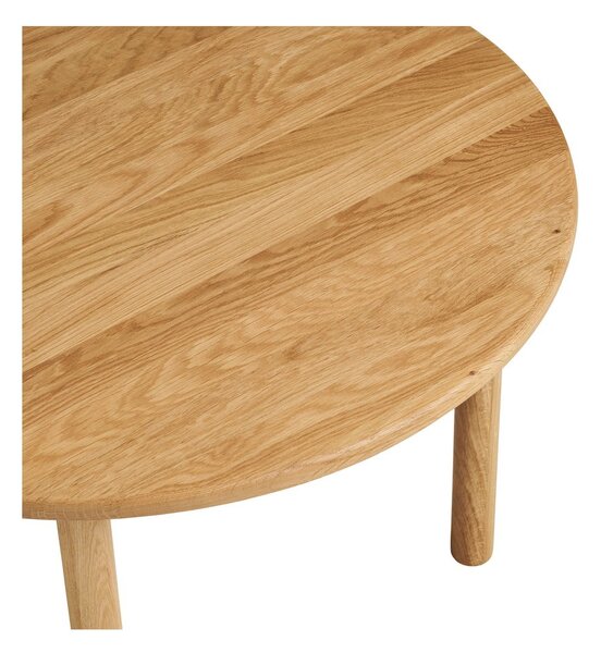 Tavolino da salotto rotondo di colore naturale in rovere massiccio ø 70 cm Jena – House Nordic