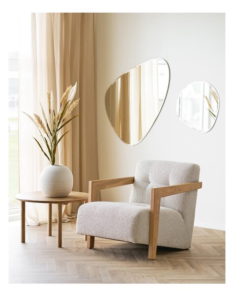 Tavolino da salotto rotondo di colore naturale in rovere massiccio ø 70 cm Jena – House Nordic