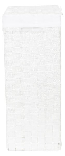 Cesto da bucato bianco con coperchio Cesto da bucato in lino, altezza 60 cm - Compactor
