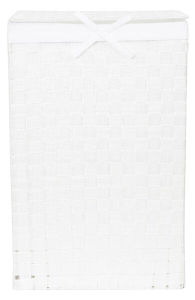 Cesto da bucato bianco con coperchio Cesto da bucato in lino, altezza 60 cm - Compactor