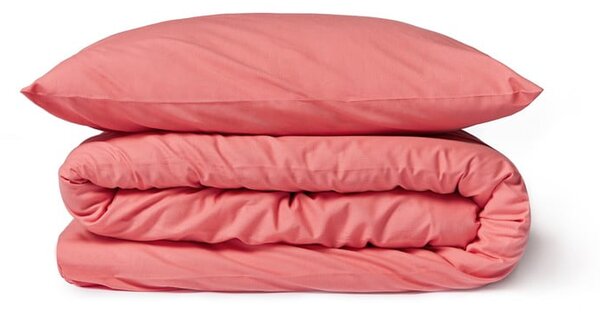 Lenzuola in cotone rosa corallo per letto matrimoniale, 200 x 220 cm - Bonami Selection