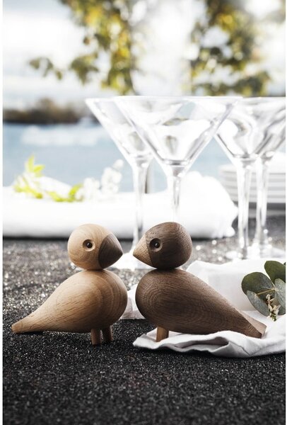 Statuette in set di 2 pezzi in legno di quercia Lovebirds - Kay Bojesen Denmark