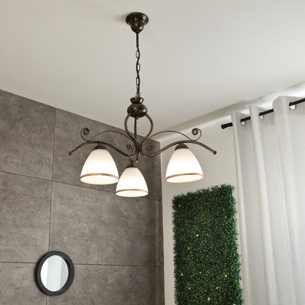 Lampadario a sospensione con catena RETRO II 3xE27/60W/230V