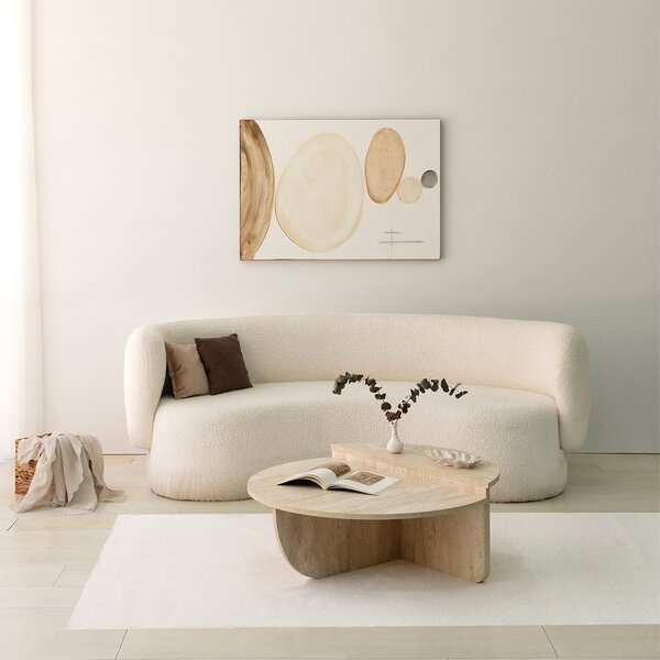 Skye Decor, podio, tavolini da salotto, travertino, pannello melaminico, 90 x 35 x 90 cm