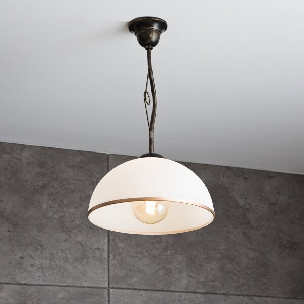 Lampadario a sospensione con supporto rigido RETRO 1xE27/60W/230V patina nera
