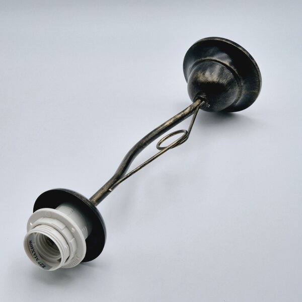 Lampadario a sospensione con supporto rigido RETRO 1xE27/60W/230V patina nera