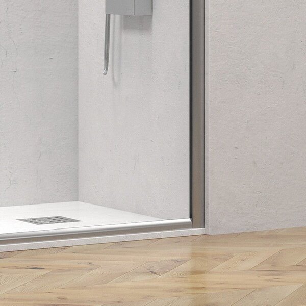 Kamalu box doccia angolare 70x100 telaio argento opaco scorrevole | ke-4000a