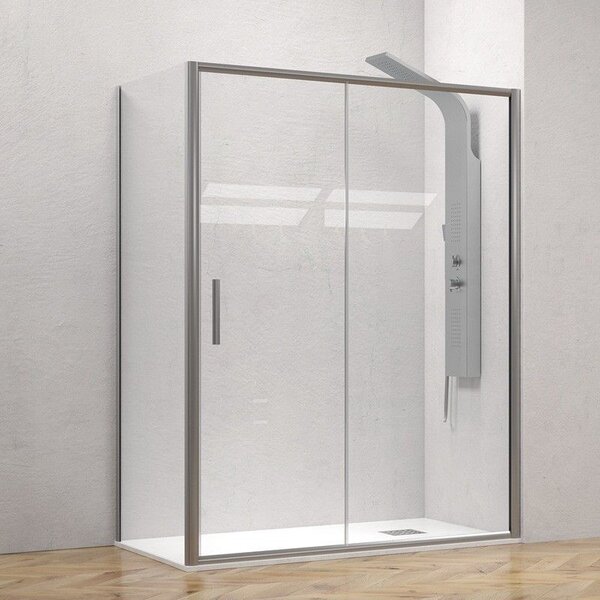 Kamalu box doccia angolare 70x100 telaio argento opaco scorrevole | ke-4000a
