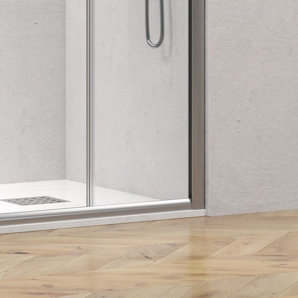 Kamalu box doccia 70x160 telaio argento opaco doppio scorrevole | ke-6000a