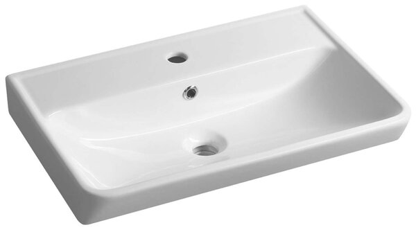 Bruckner Neon - Lavabo 600x415 mm, con sfioratore, con foro per rubinetto, bianco 201.132.0