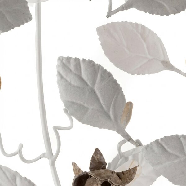 Lampadario Shabby Chic Bella Metallo Bianco 5 Luci E27