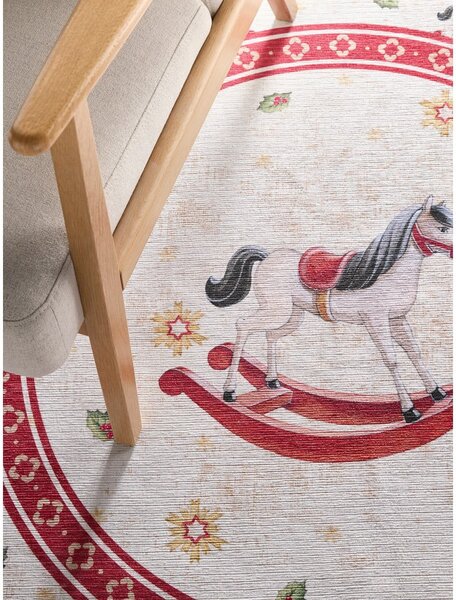 Tappeto rotondo rosso a tema natalizio ø 160 cm Toy's Delight Rocking Horse – Villeroy&Boch