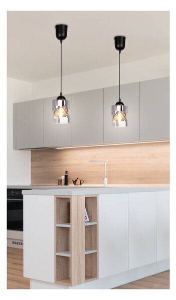 Lampada a sospensione nera con paralume in vetro ø 10 cm Felis - Candellux Lighting