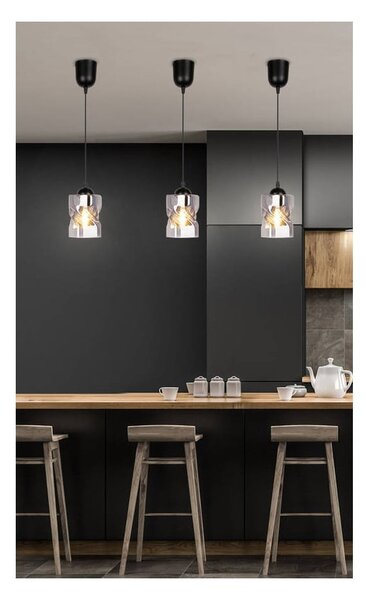 Lampada a sospensione nera con paralume in vetro ø 10 cm Felis - Candellux Lighting