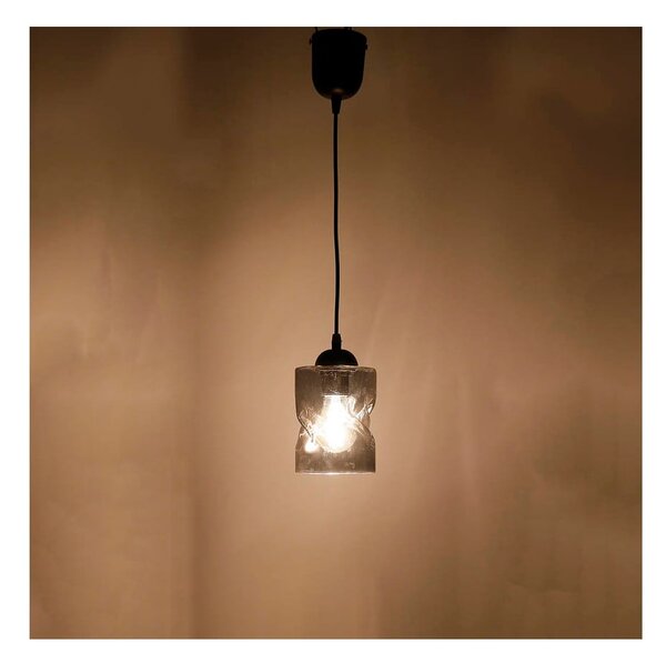 Lampada a sospensione nera con paralume in vetro ø 10 cm Felis - Candellux Lighting