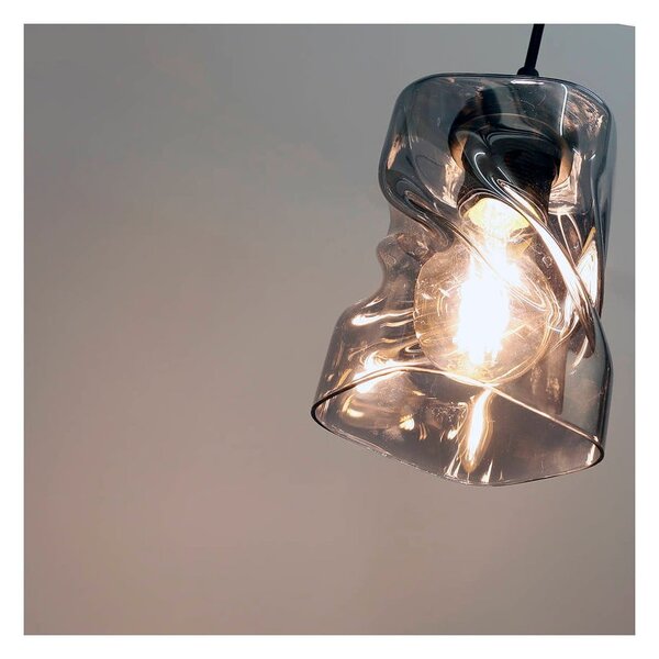 Lampada a sospensione nera con paralume in vetro ø 10 cm Felis - Candellux Lighting