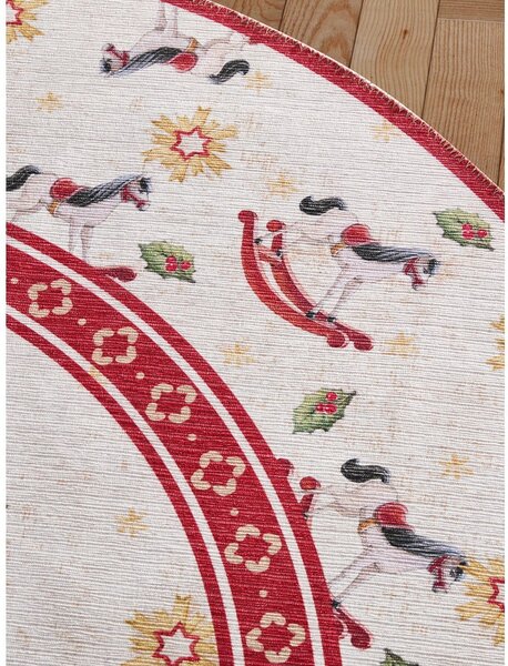 Tappeto rotondo rosso a tema natalizio ø 160 cm Toy's Delight Rocking Horse – Villeroy&Boch