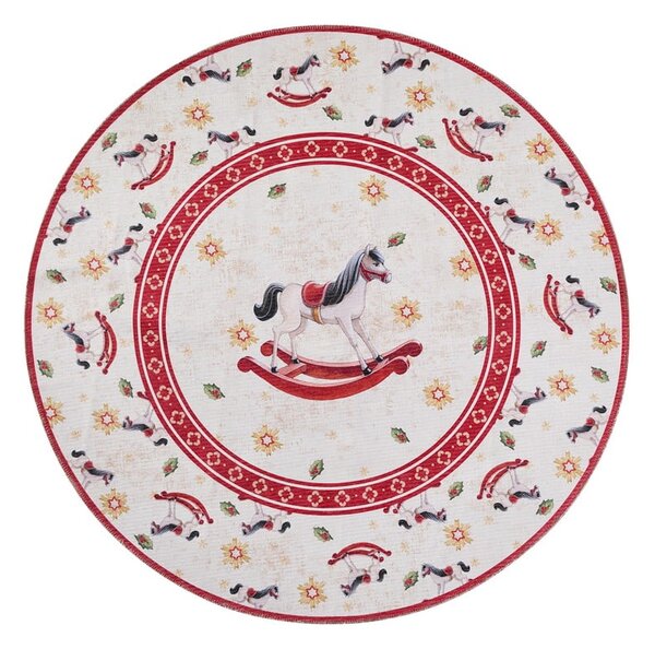 Tappeto rotondo rosso a tema natalizio ø 160 cm Toy's Delight Rocking Horse – Villeroy&Boch