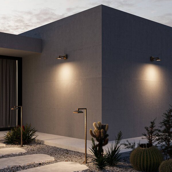 Moretti Luce Lampioncino da giardino Aura Edge, Bronzo / Ottone antico, Ottone, Campagna / Rustiche, Lampada LED da esterni
