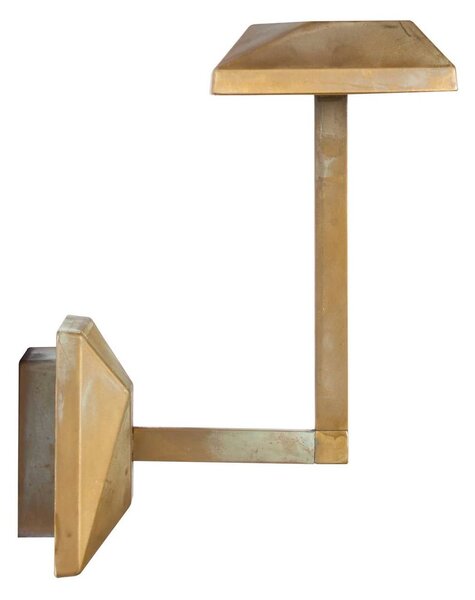 Moretti Luce Applique da esterni LED Aura Edge, altezza 24 cm, ottone anticato Edge, Bronzo / Ottone antico, Ottone, Campagna / Rustiche