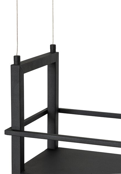 Lampada a sospensione nera con mensola inclusa LED dimmerabile a 3 livelli - Cage Rack