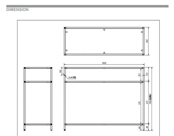 Tavolo consolle nero 100x35 cm Seaford - Actona
