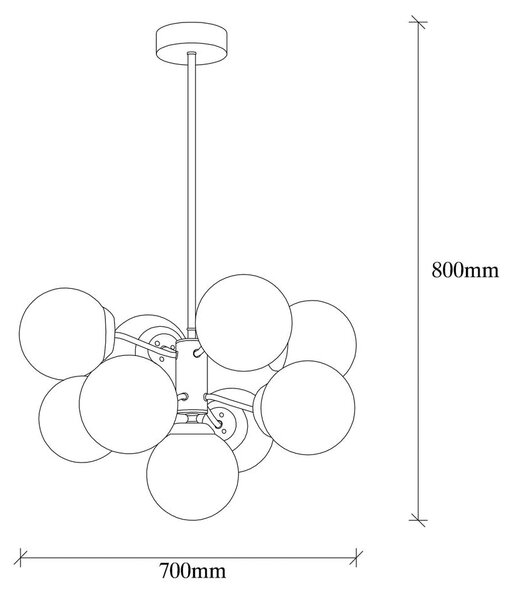 Lampadario bianco/color ottone con paralume in vetro ø 70 cm Mudoni – Opviq lights