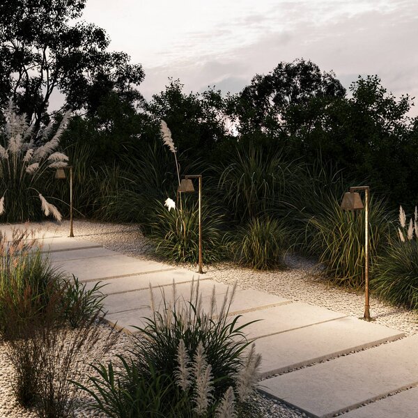 Moretti Luce Lampioncino da giardino Silva Edge, Bronzo / Ottone antico, Ottone, Campagna / Rustiche, Lampada LED da esterni