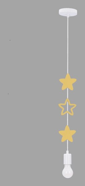 Lampadario per bambini giallo/bianco con paralume in metallo Single – Candellux Lighting