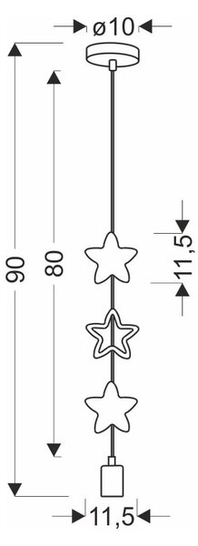 Lampadario per bambini giallo/bianco con paralume in metallo Single – Candellux Lighting