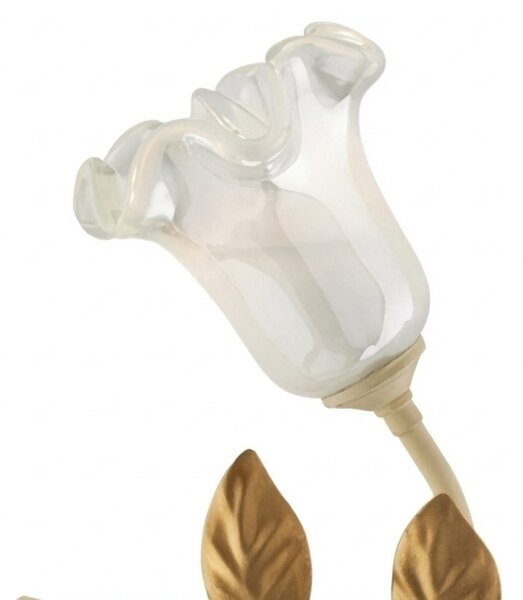 Plafoniera Arte Povera Cesto Metallo Avorio E Oro 2 Luci E14