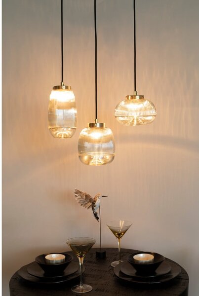 Lampada a sospensione color oro con paralume in vetro ø 12 cm Robin - White Label