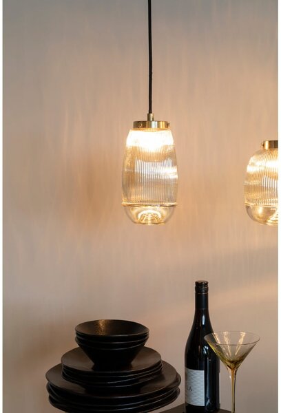 Lampada a sospensione color oro con paralume in vetro ø 12 cm Robin - White Label