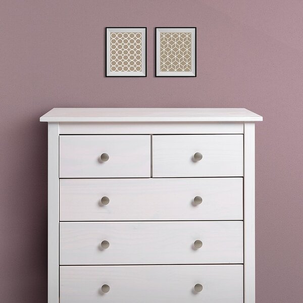 Cassettiera alta in pino bianco 79x80 cm Berna - Marckeric