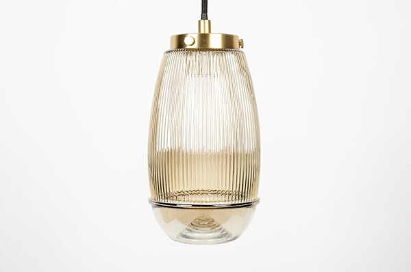 Lampada a sospensione color oro con paralume in vetro ø 12 cm Robin - White Label