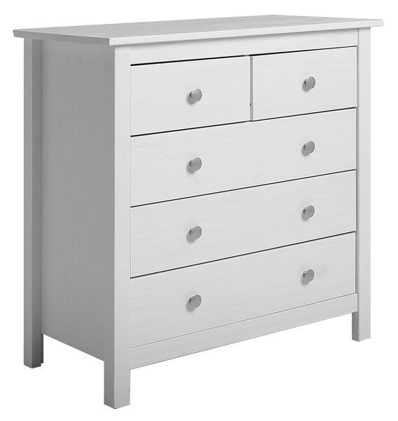 Cassettiera alta in pino bianco 79x80 cm Berna - Marckeric