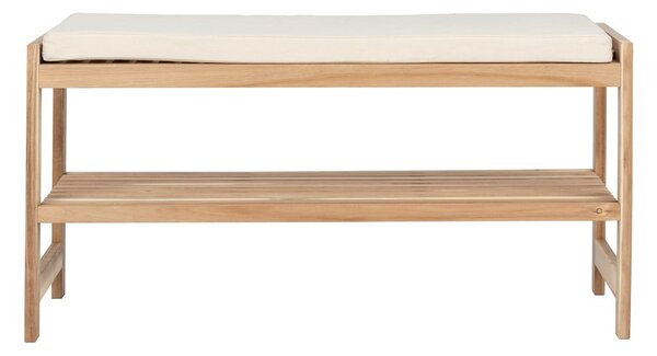 Scarpiera in legno massiccio di acacia con panca in colore naturale Acina - Wenko