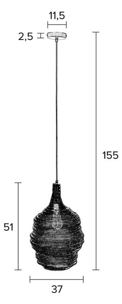 Apparecchio a sospensione nero , ø 37 cm Lena - White Label