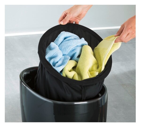 Cesto portabiancheria e sgabello nero in uno , 20 l Candy - Wenko