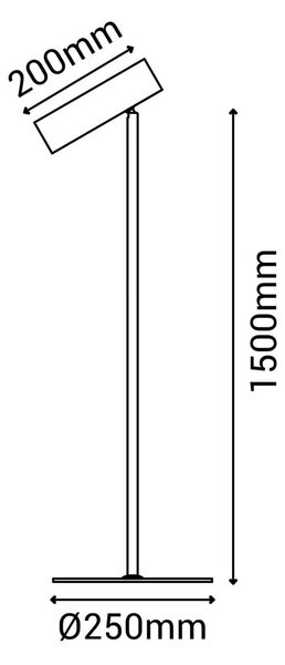 Lampada da terra color bronzo, altezza 150 cm Milan - SULION