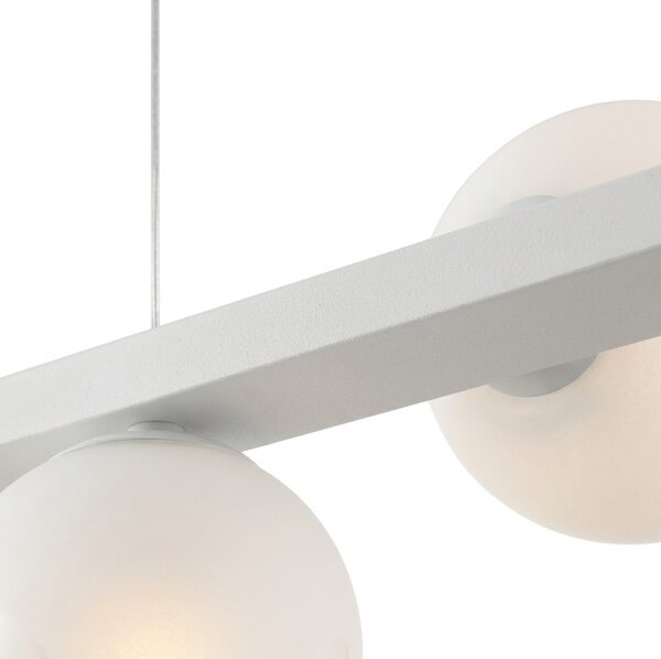 Lampadario Contemporaneo Adrian Metallo Bianco Cromo 6 Luci E14