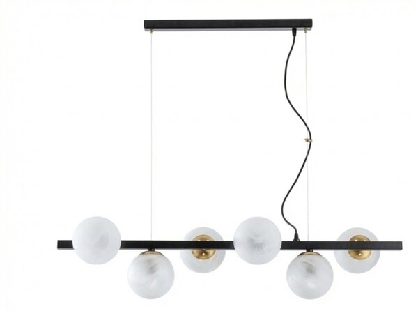Lampadario Contemporaneo Adrian Metallo Nero Bronzo 6 Luci E14
