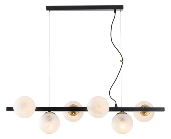 Lampadario Contemporaneo Adrian Metallo Nero Bronzo 6 Luci E14