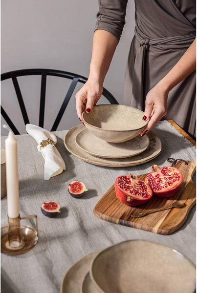 Set da pranzo in gres beige 24 pezzi Glosia - Bonami Selection