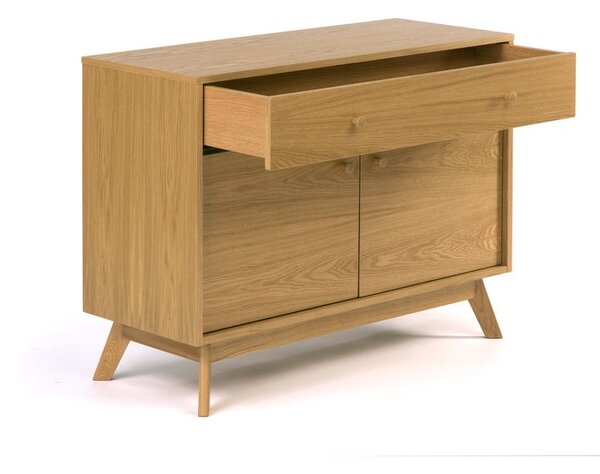 Cassettiera bassa colore naturale con trama in rovere 100x75 cm Kensal - Woodman