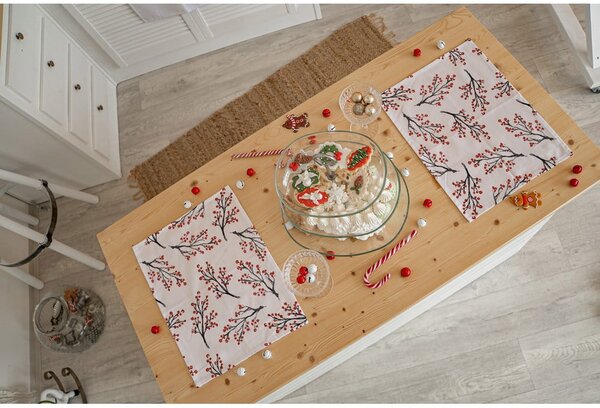 Tovagliette di stoffa natalizie in set da 2 45x35 cm Rowan Berries - Butter Kings
