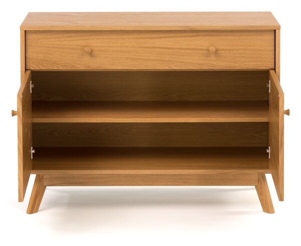 Cassettiera bassa colore naturale con trama in rovere 100x75 cm Kensal - Woodman