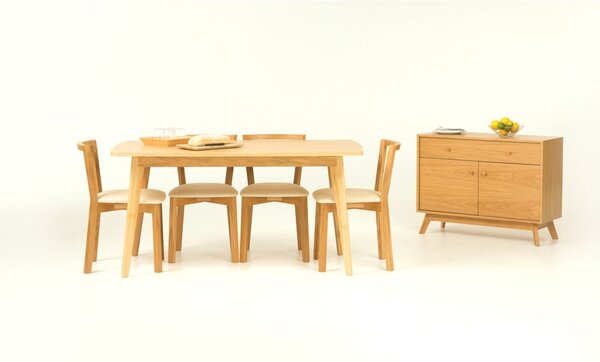 Cassettiera bassa colore naturale con trama in rovere 100x75 cm Kensal - Woodman